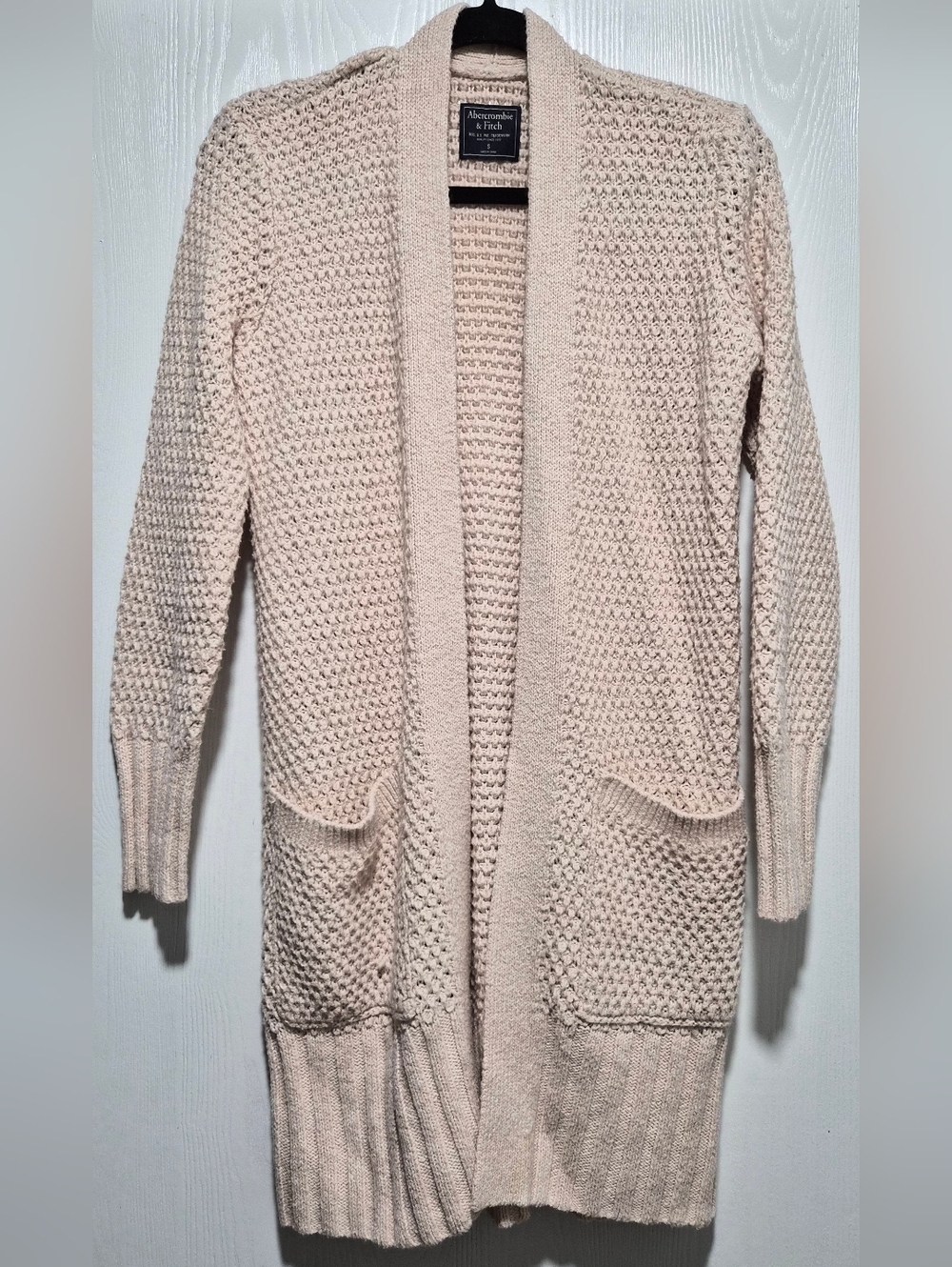 Abercrombie & Fitch Light Pink Open-Front Knit Cardigan Size Small